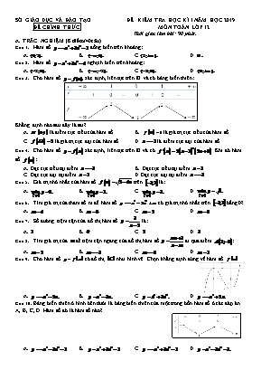 Đề kiểm tra học kỳ 1 môn Toán Lớp 12 - Năm học 2019-2020